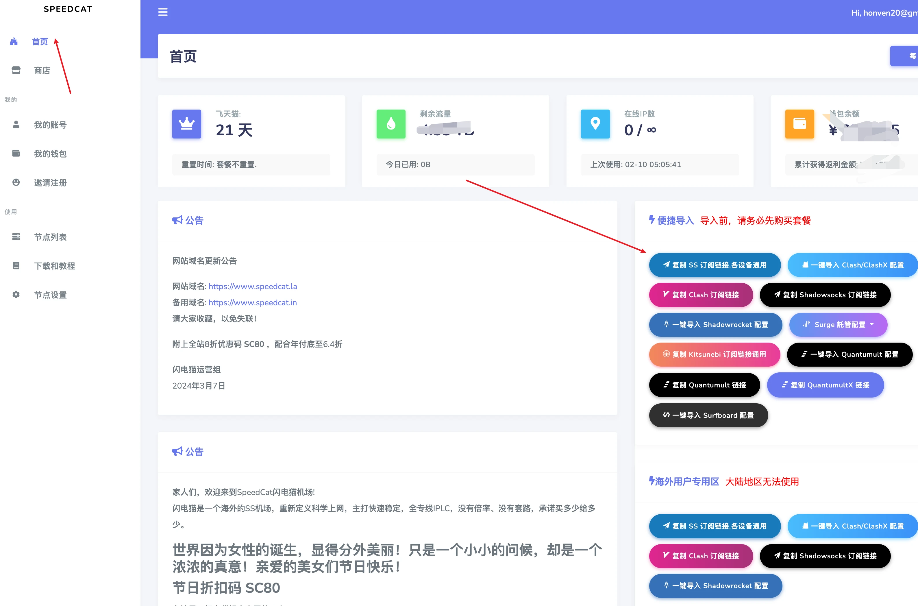 导入订阅使用